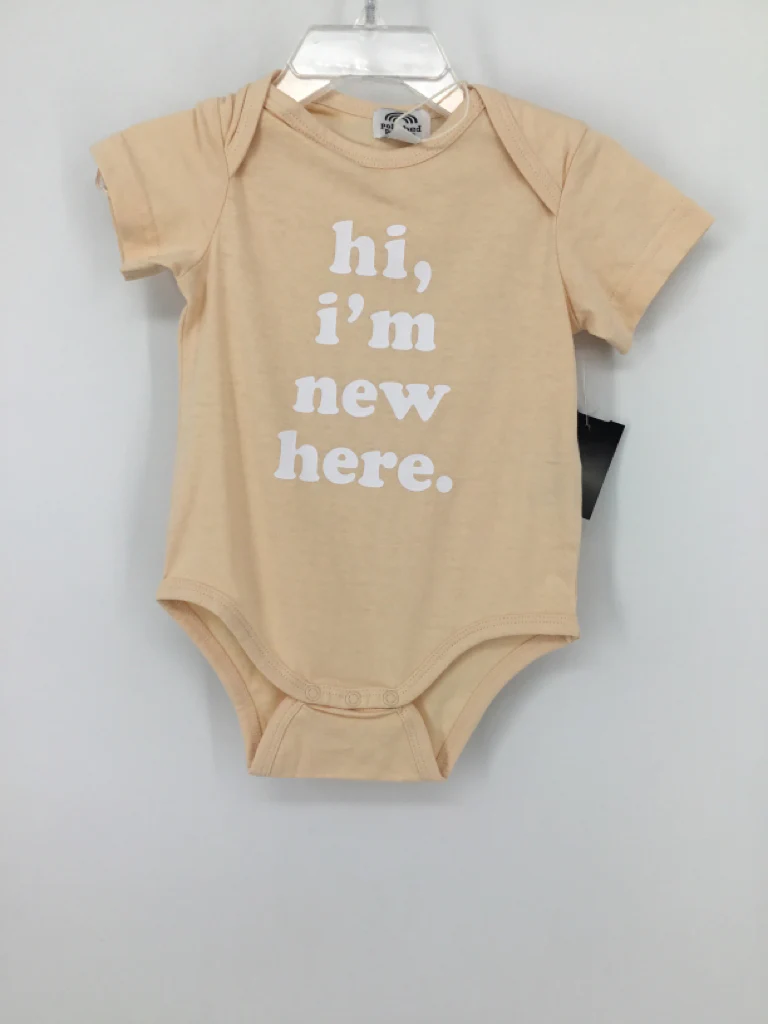 Polished Prints Child Size 12 Months Peach Onesie