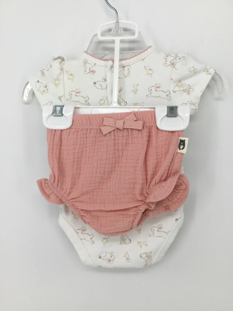 Rabbit + Bear Child Size 0-3 Months White Easter Outfit - Image 2