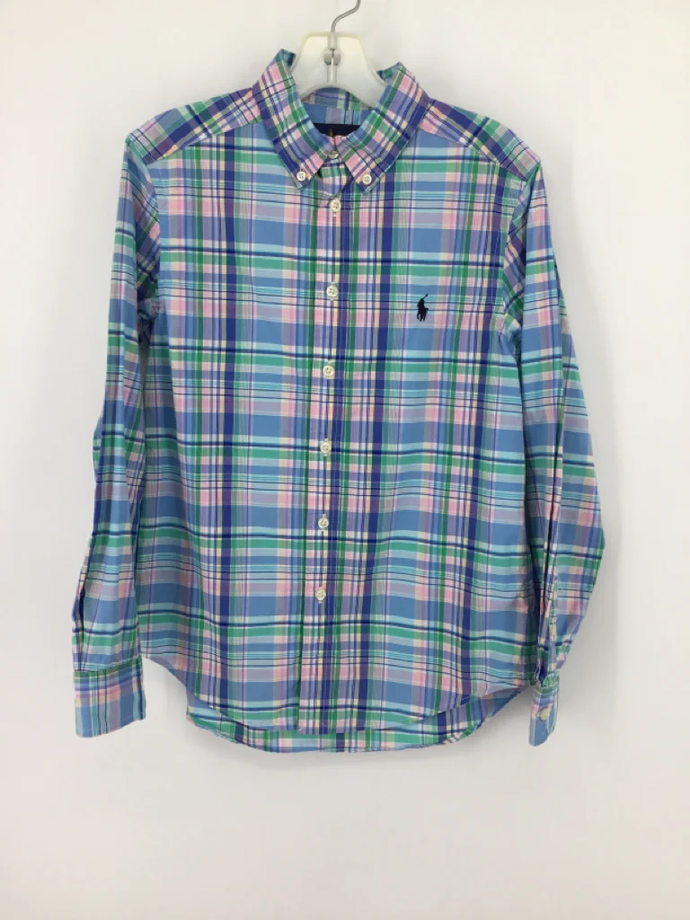 Ralph Lauren Child Size 10 Multi-Color Plaid Shirt - boys