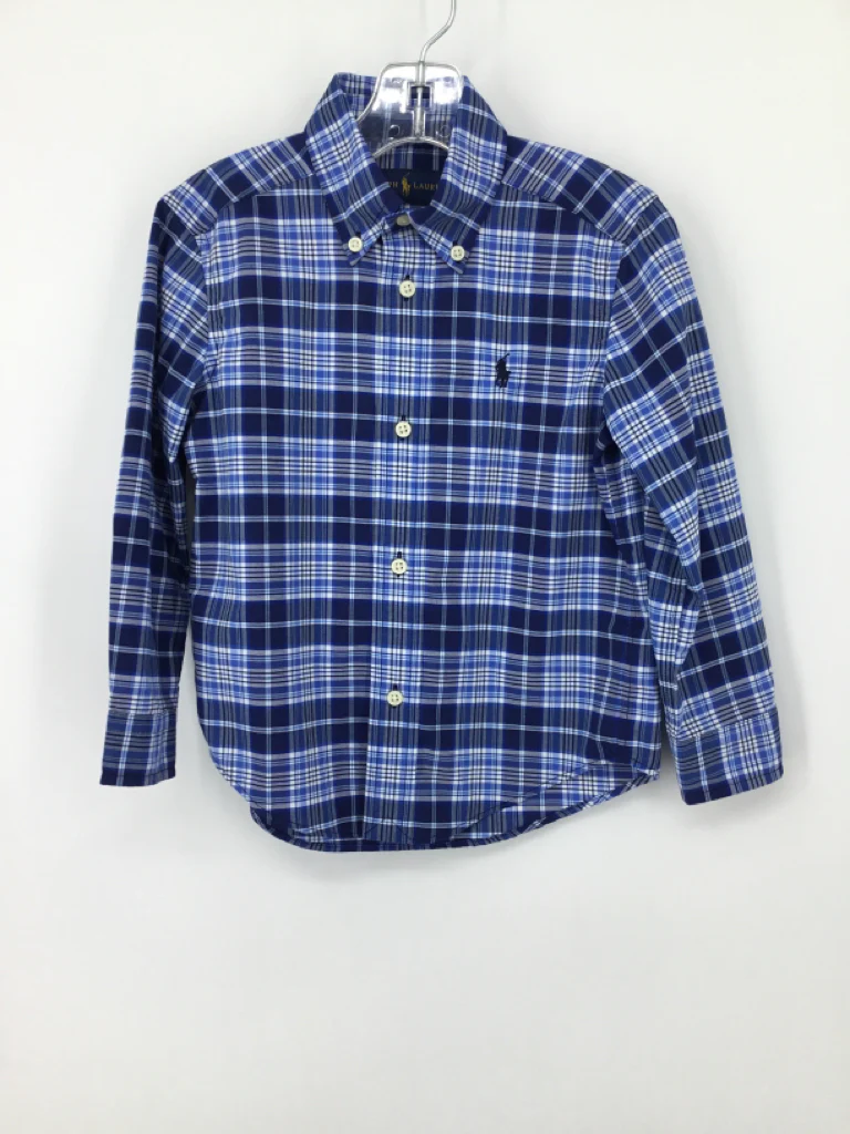 Ralph Lauren Child Size 3 Blue Plaid Shirt - boys