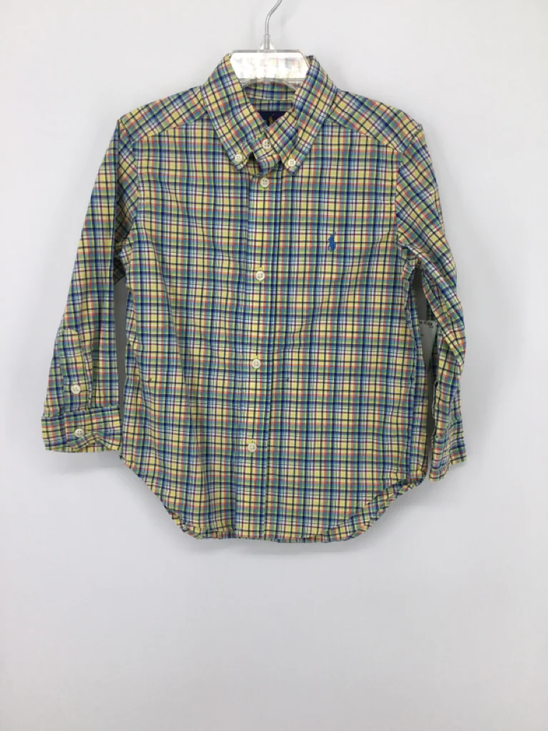 Ralph Lauren Child Size 3 Yellow Plaid Shirt - boys