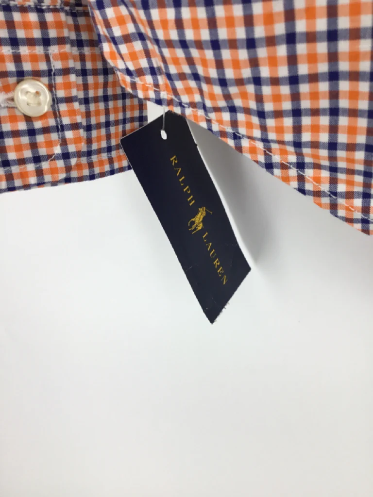 Ralph Lauren Child Size 6 Orange Plaid Shirt - boys - Image 2