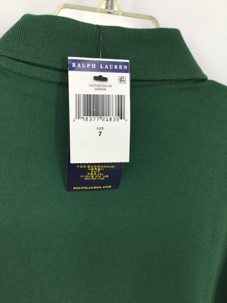 Ralph Lauren Child Size 7 Green Solid Shirt - boys - Image 2