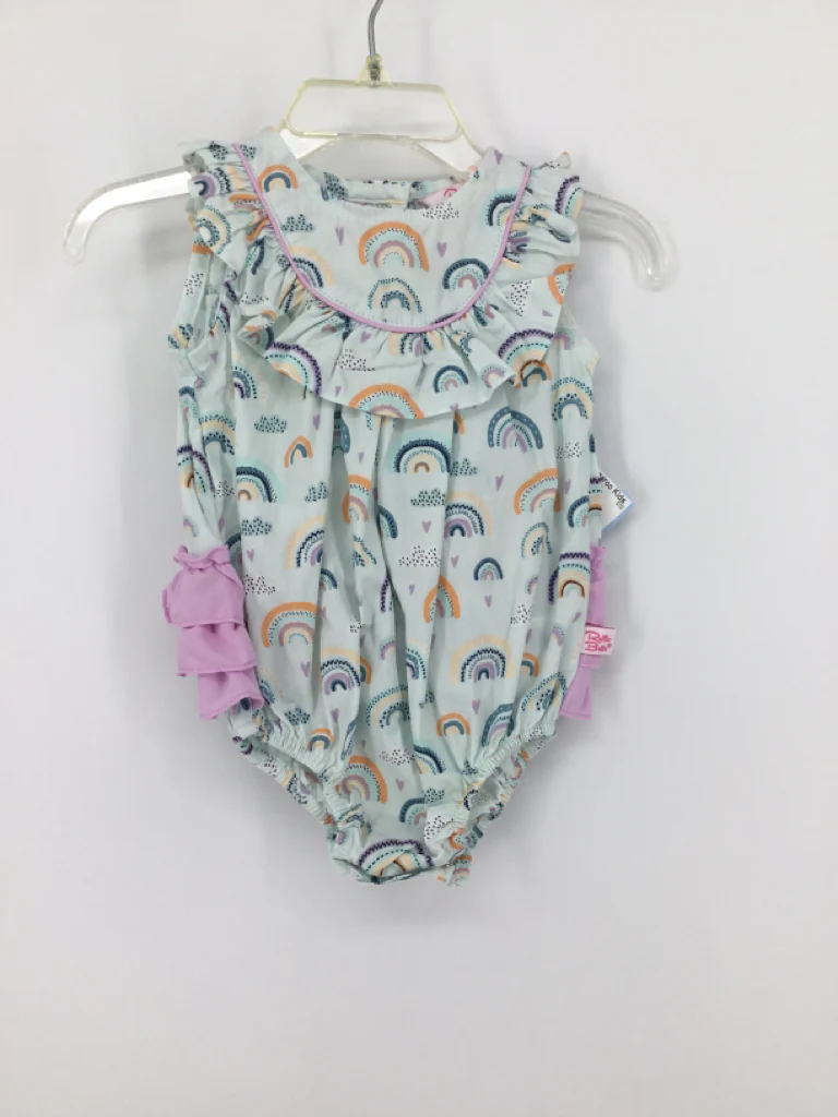 Ruffle Butts Child Size 0-3 Months Blue Outfit - girls