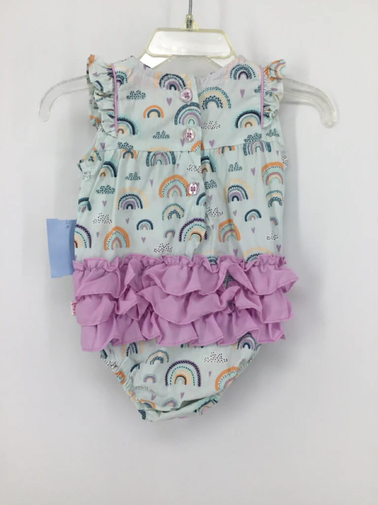 Ruffle Butts Child Size 0-3 Months Blue Outfit - girls - Image 2