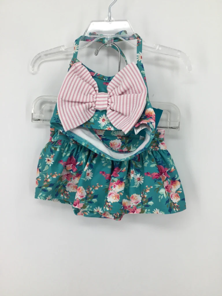 Ruffle Butts Child Size 2 Blue Swimwear - girls