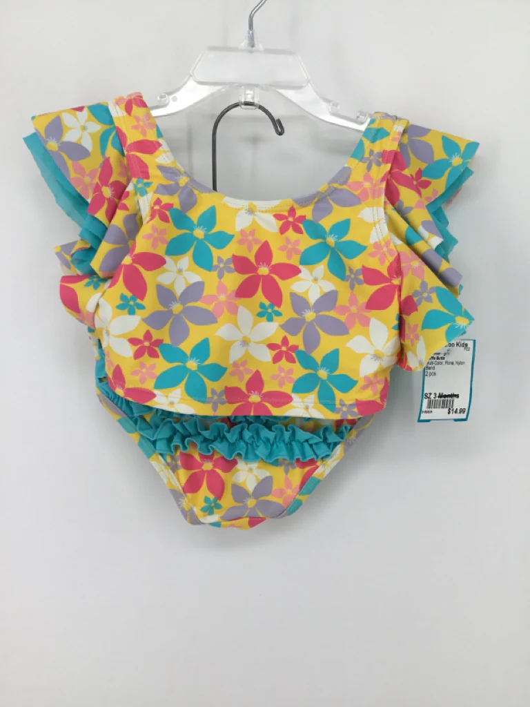 Ruffle Butts Child Size 3 Multi-Color Swimwear - girls