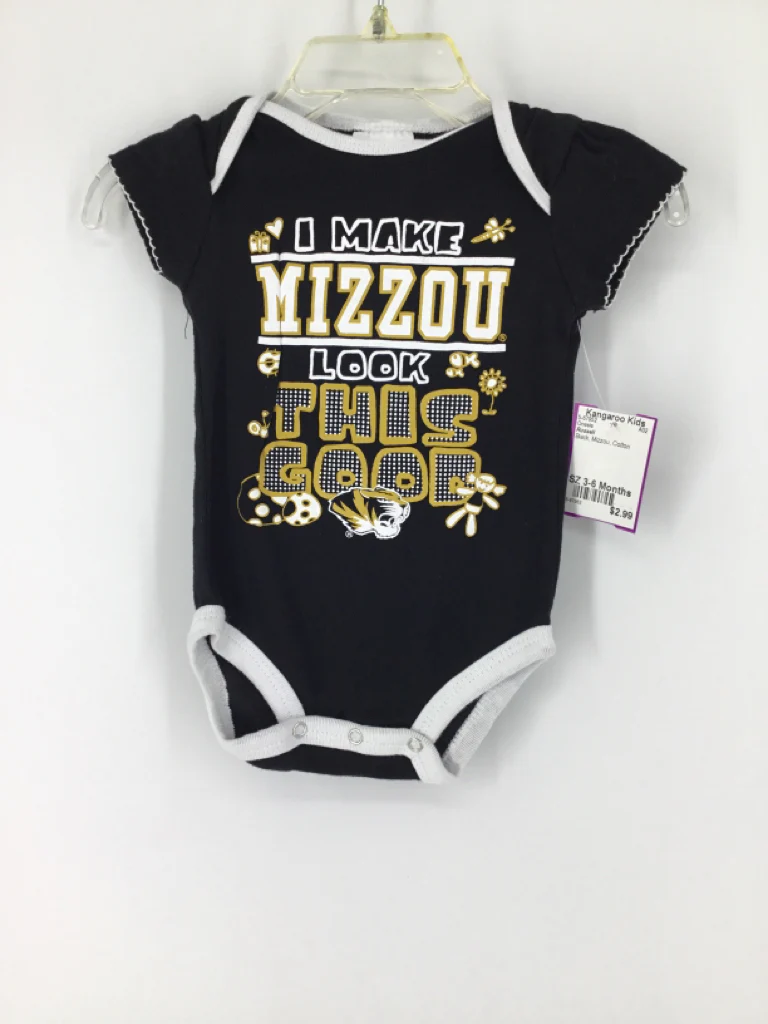 Russell Child Size 3-6 Months Black Onesie