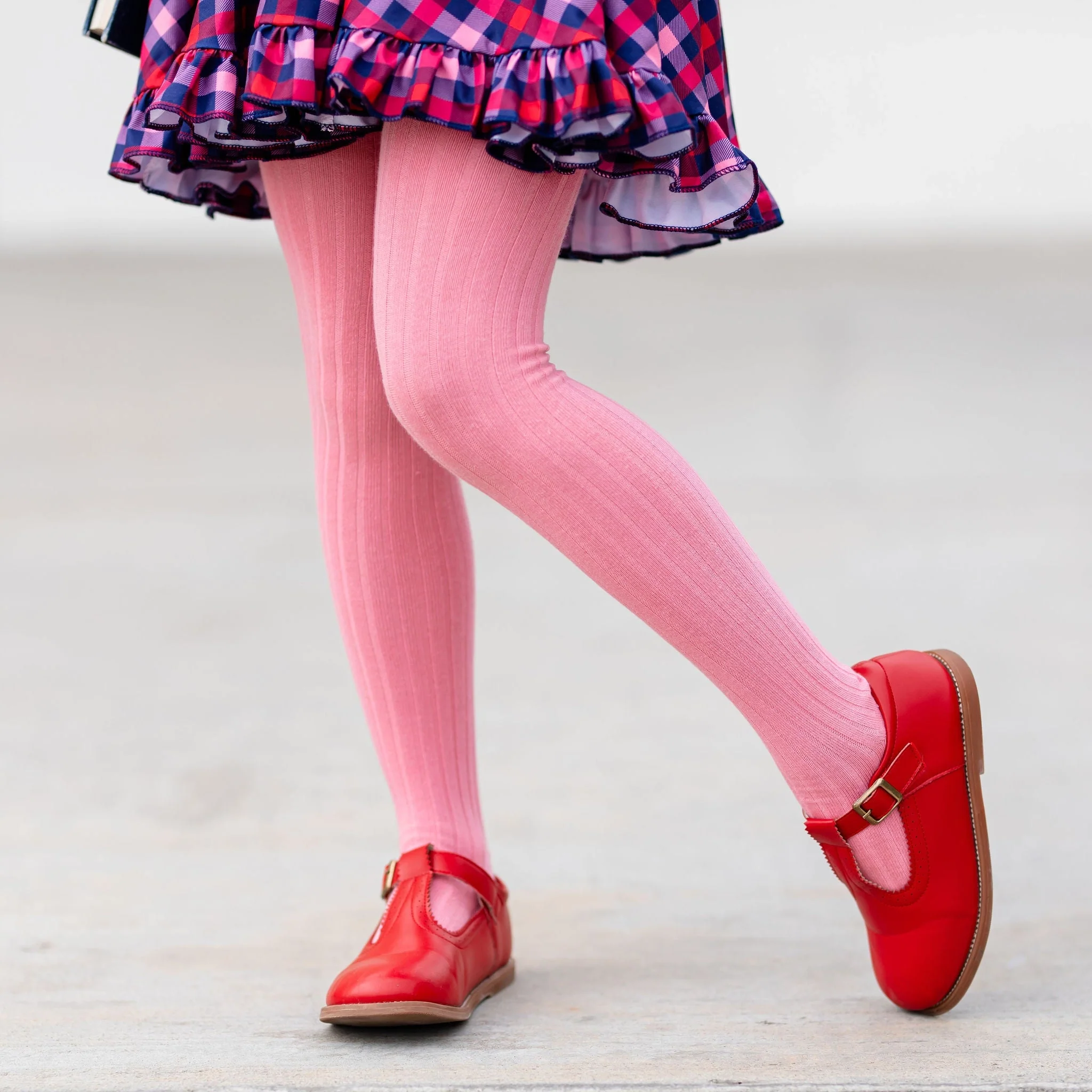 The Little Stocking Co - Knit Tights - Pink Pearl - Image 2