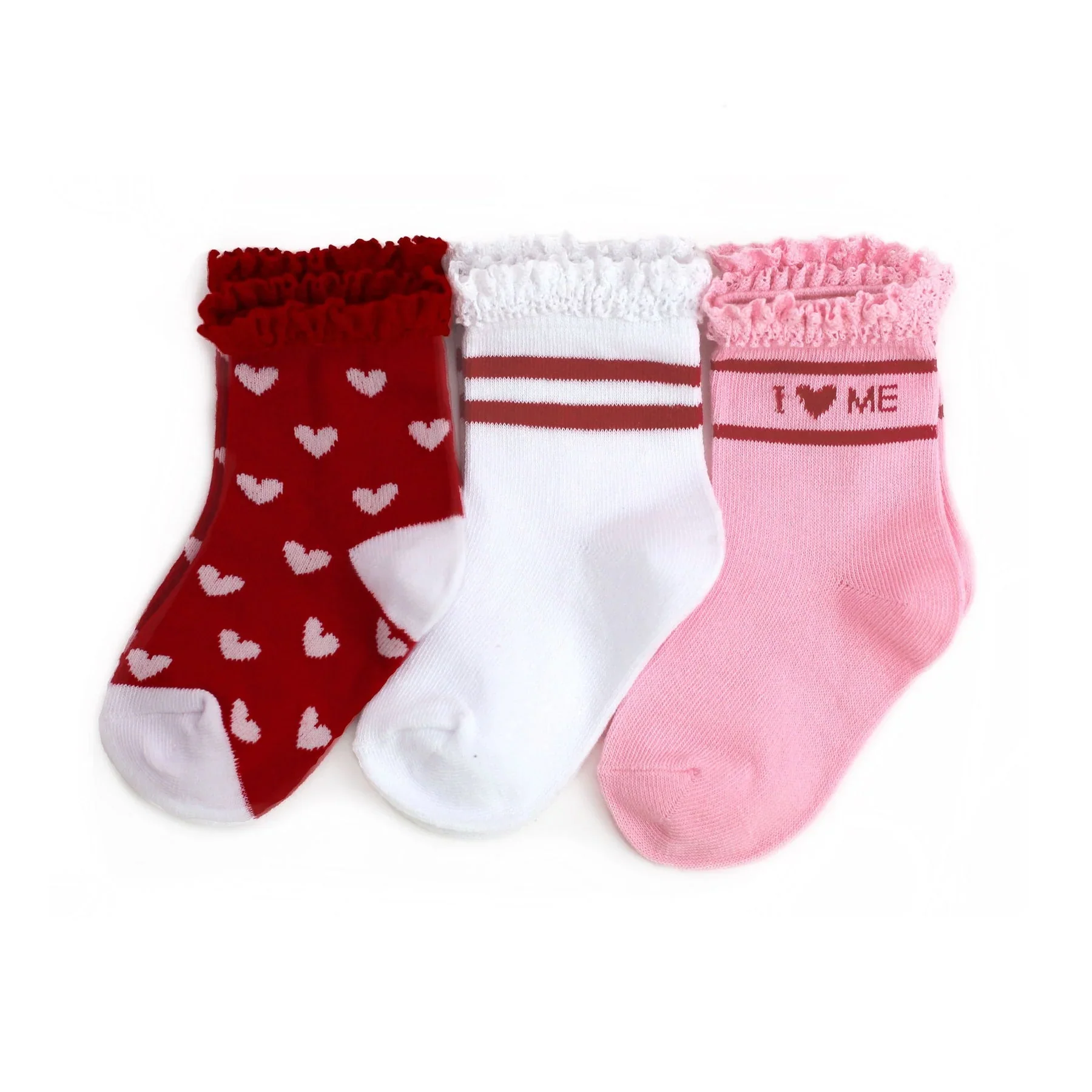 The Little Stocking Co - Lace Midi Socks (3 Pack) - Valentine's