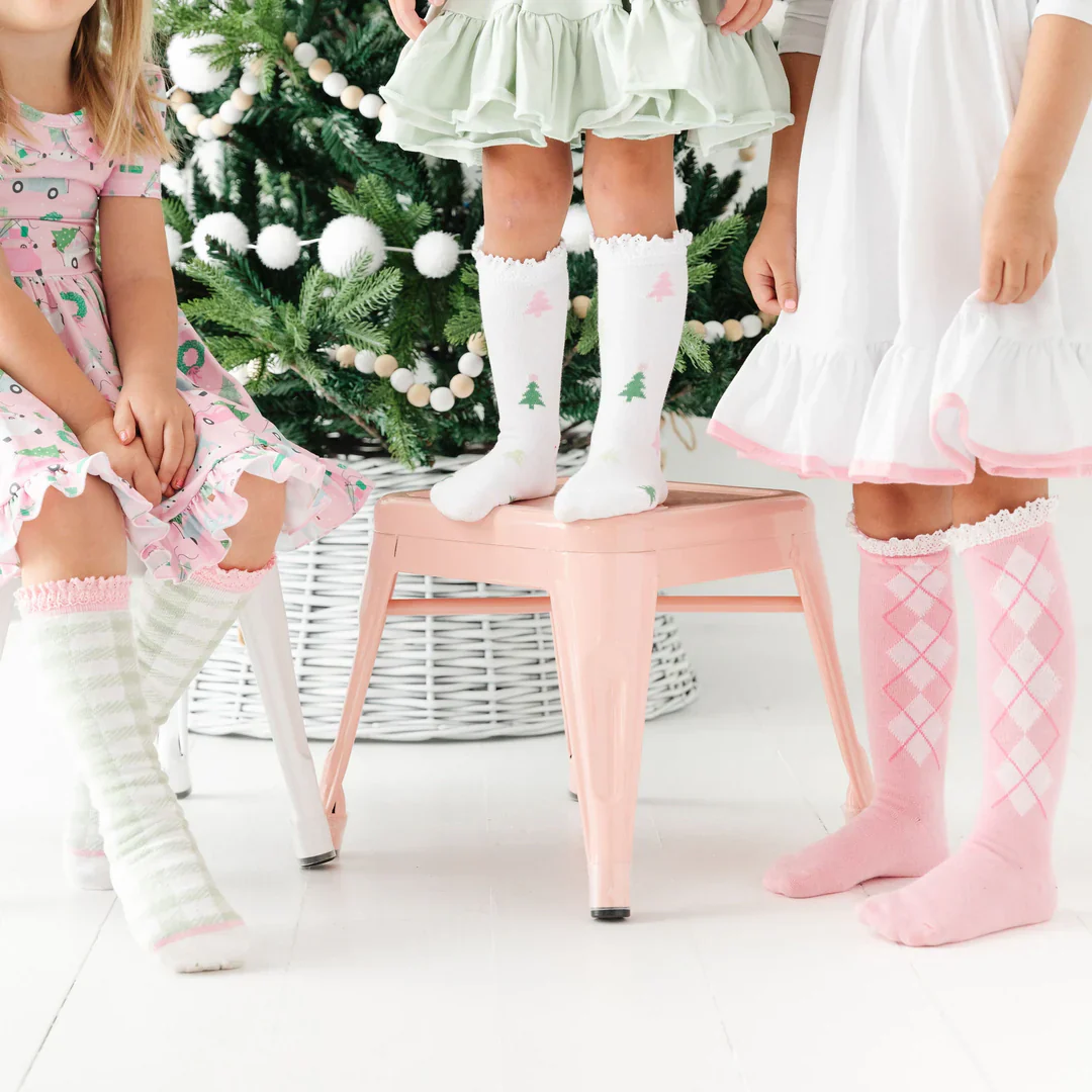 Little Stocking Co - Lace Top Knee High Socks (3 Pack) - Winter Wonderland - Image 2