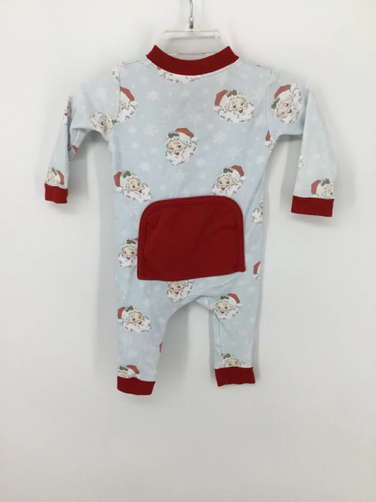 Smockingbird Child Size 3 Months Blue Christmas Pajamas - Image 2