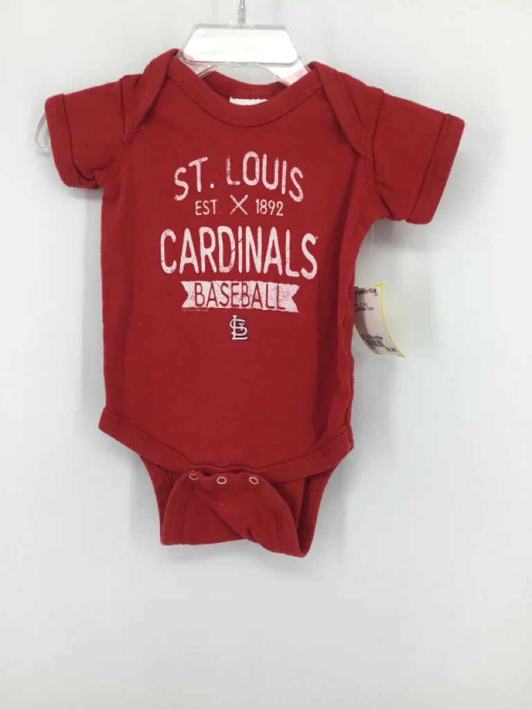 Soft As A Grape Child Size 6 Months Red Onesie