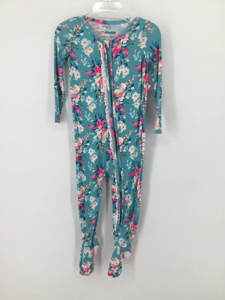 Soft Snooze by Ruffle Butts Child Size 18-24 Months Blue Sleepers