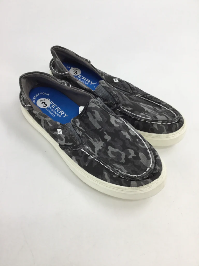 Sperry Child Size 3 Youth Gray Sneakers