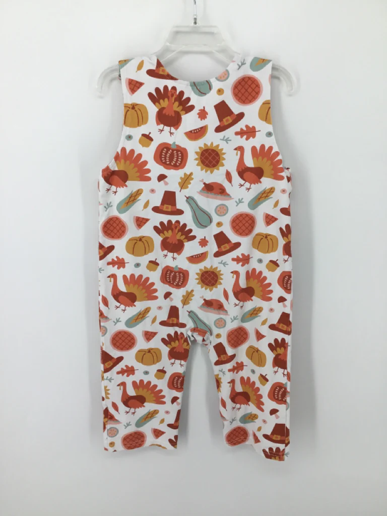 Stitchy Fish Child Size 24 Months Orange Thanksgiving Outfit - Image 2