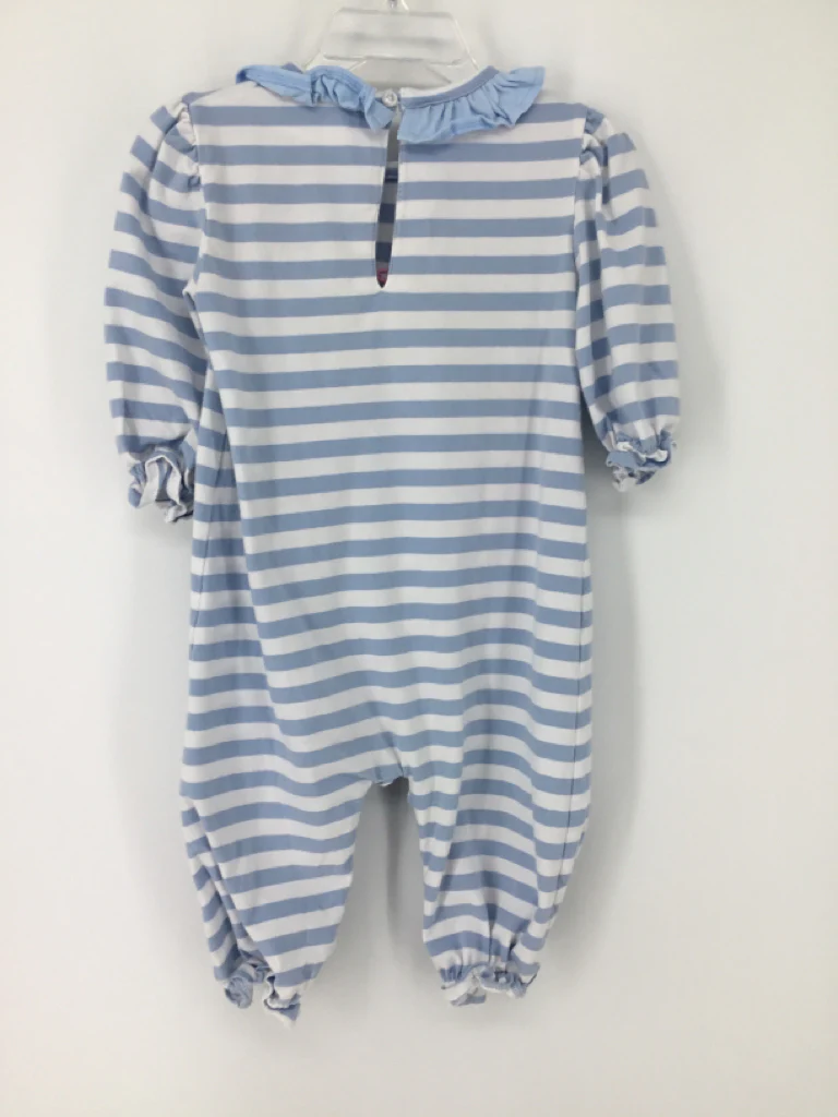 Stitchy Fish Child Size 9 Months Blue Thanksgiving Outfit - Image 2