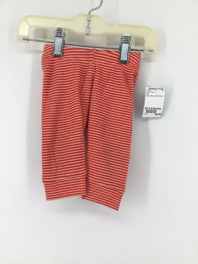 Tea Child Size 3-6 Months Red Stripe Pants - boys