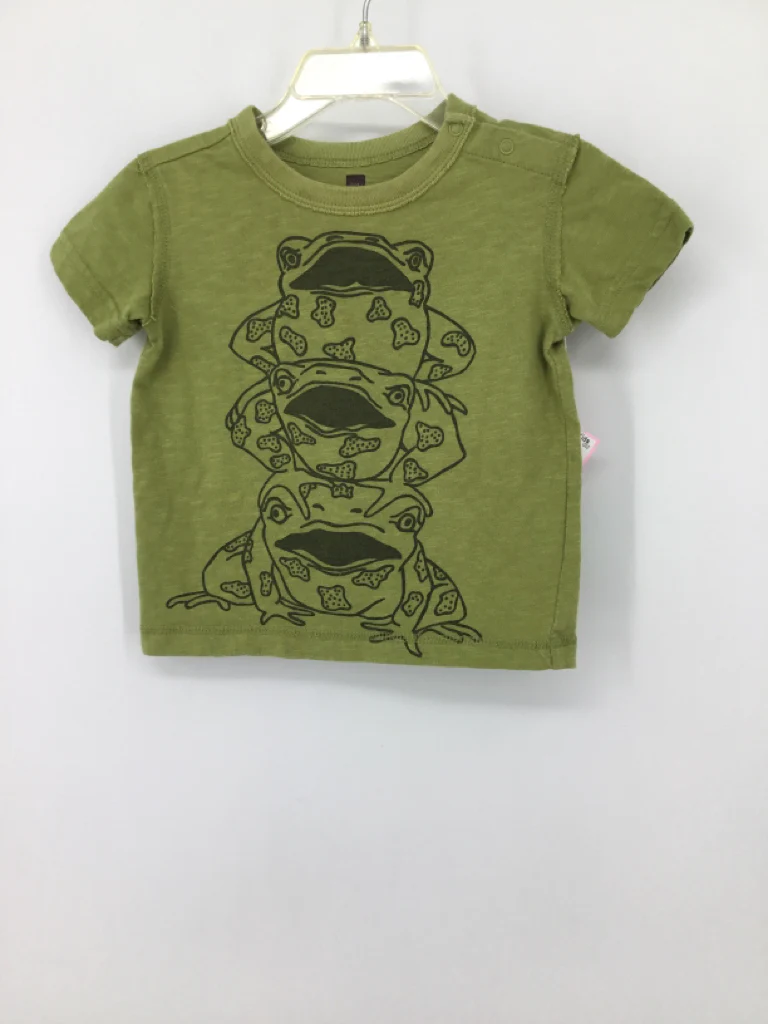 Tea Child Size 6-12 Months Green screen printed T-shirt - boys