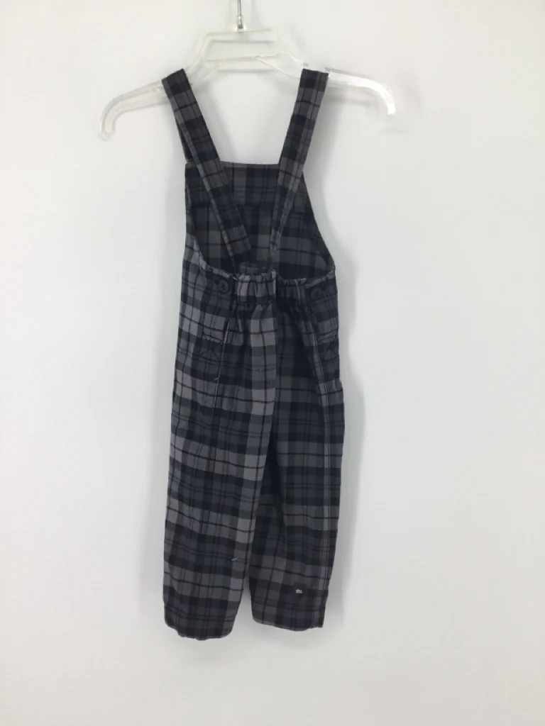 Tea Child Size 6-9 Months Black Plaid Overalls - boys - Image 2