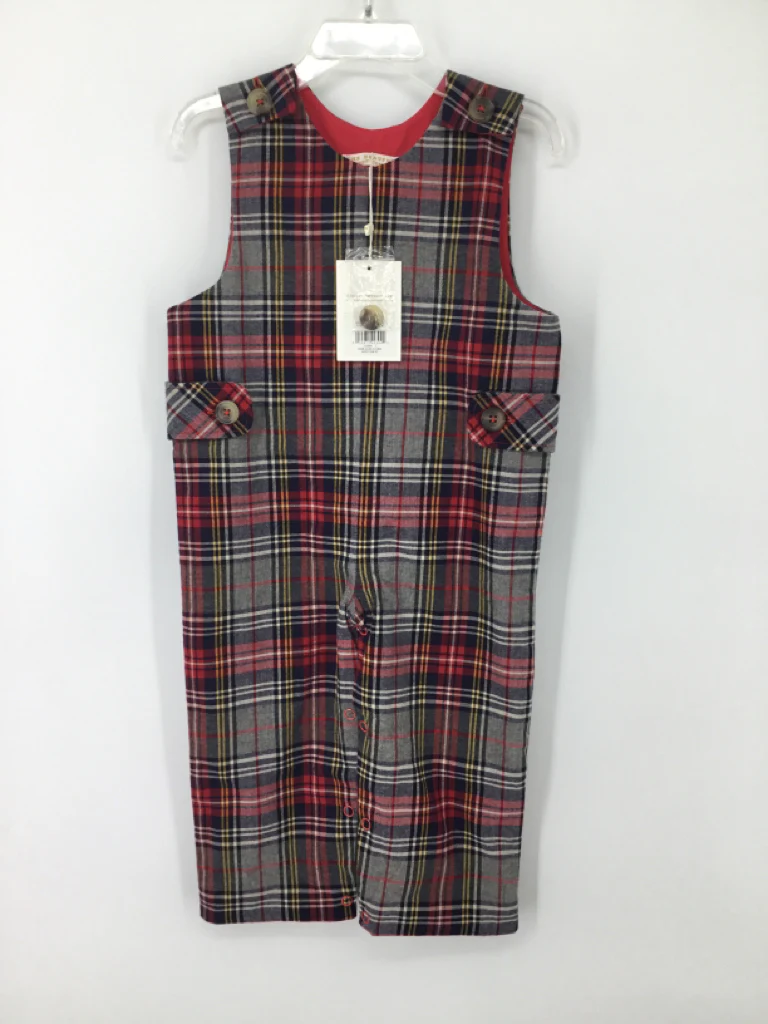 The Beaufort Bonnet Co Child Size 12-18 Months Gray Plaid Outfit - boys