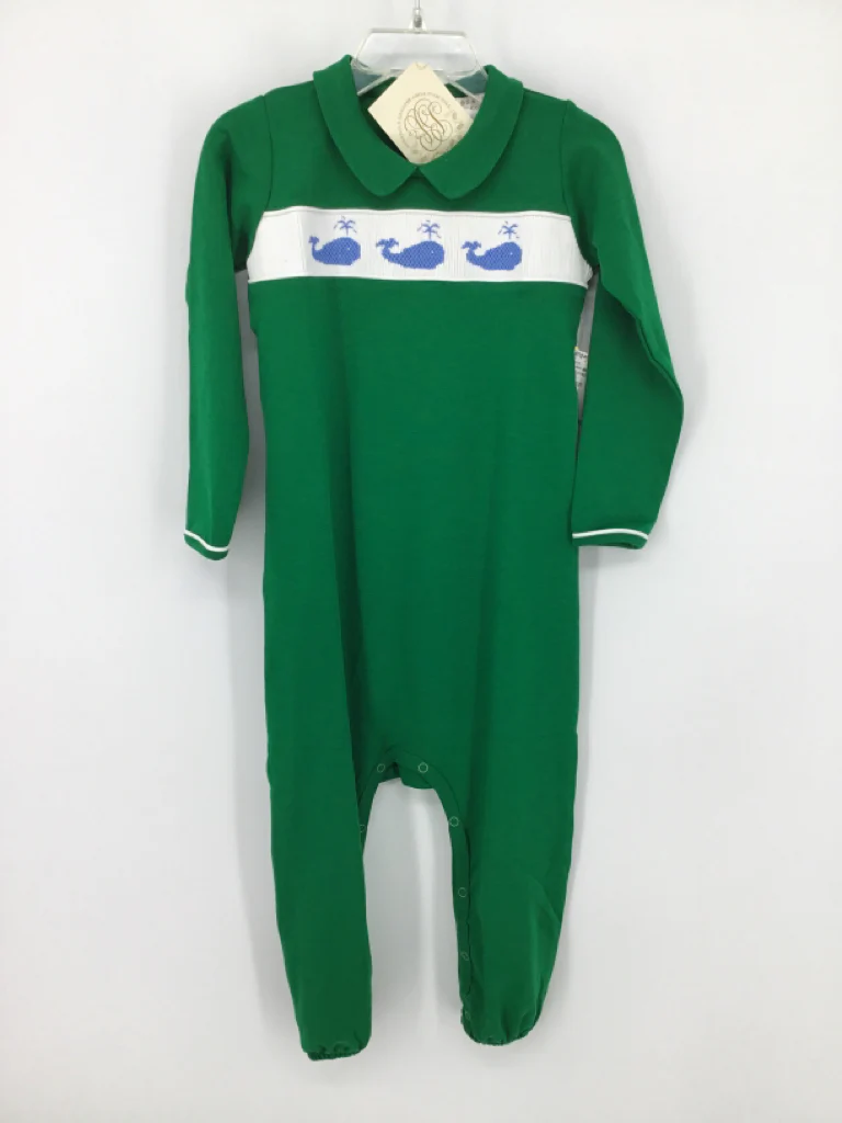 The Beaufort Bonnet Co Child Size 3 Green smocked Outfit - boys