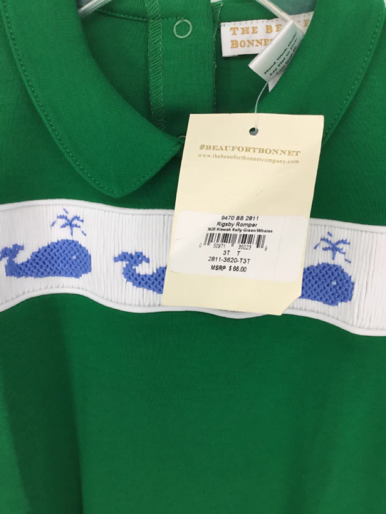 The Beaufort Bonnet Co Child Size 3 Green smocked Outfit - boys - Image 2
