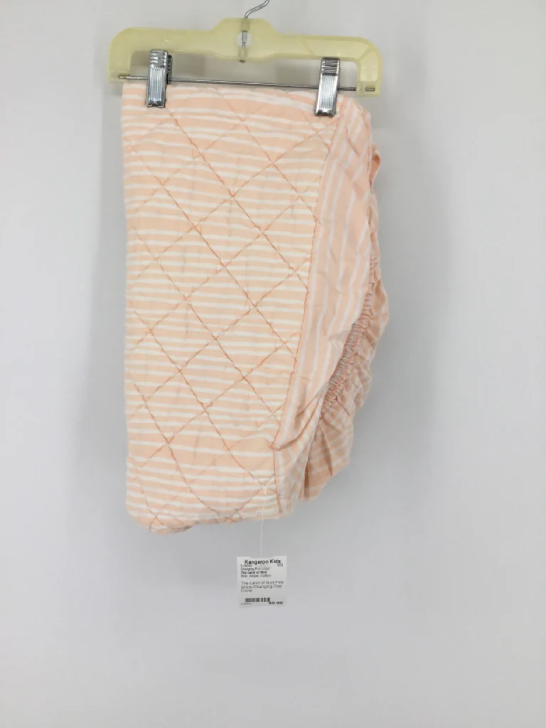 The Land of Nod Pink Stripe Changing Pad Cover