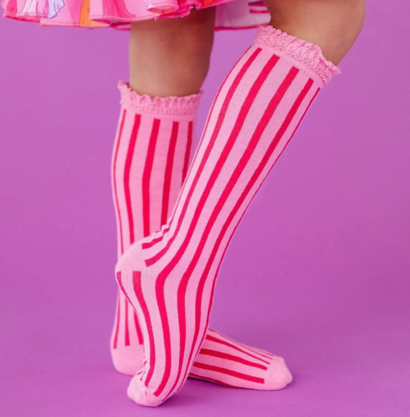 The Little Stocking Co -  Knee High Socks (Taffy Striped) - Image 2