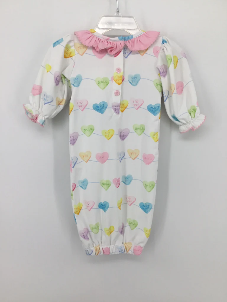 The Smocked Flamingo Child Size Newborn Multi-Color Valentine's Day Sleeper - Image 2