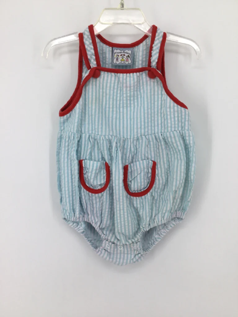 Three Sisters Child Size 24 Months Blue Stripe Outfit - boys
