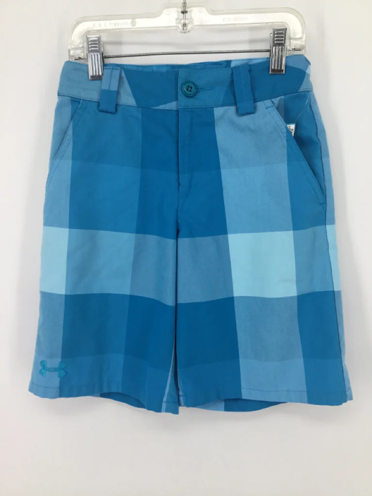 Under Armour Child Size 8 Blue Checkered Shorts - boys