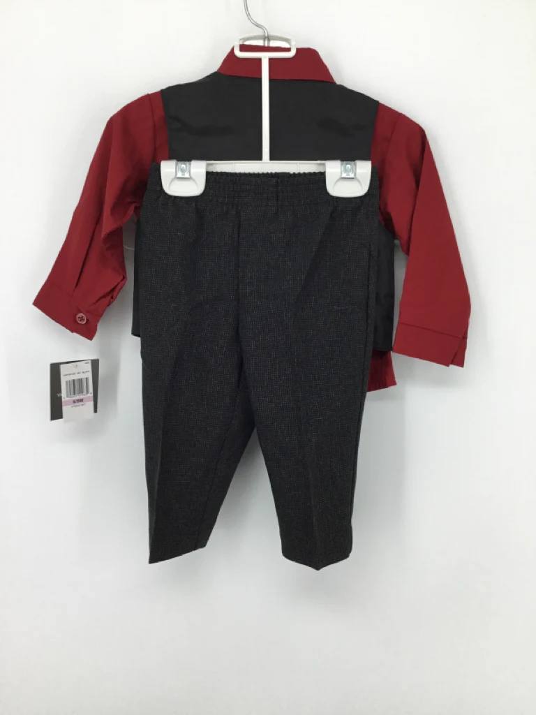 Van Heusen Child Size 6-9 Months Burgundy Solid Outfit - boys - Image 3