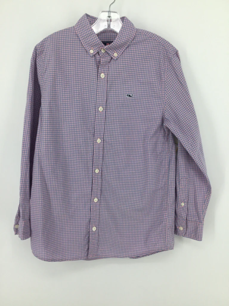 vineyard vines Child Size 12 Blue Gingham Shirt - boys