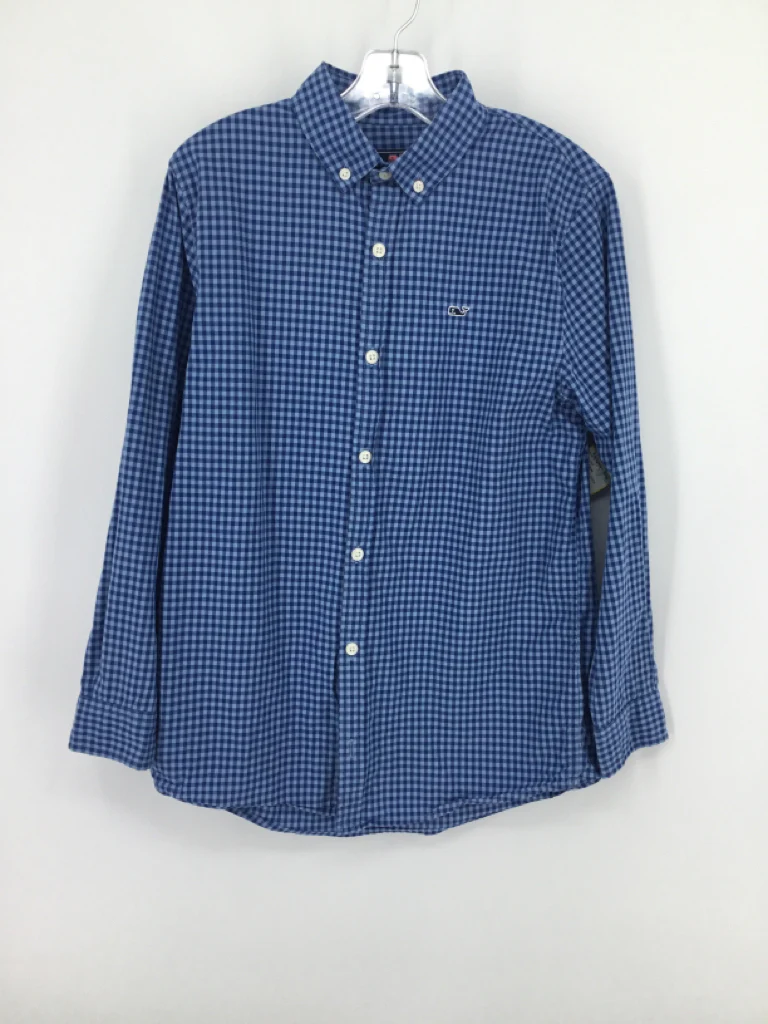 vineyard vines Child Size 12 Blue Gingham Shirt - boys