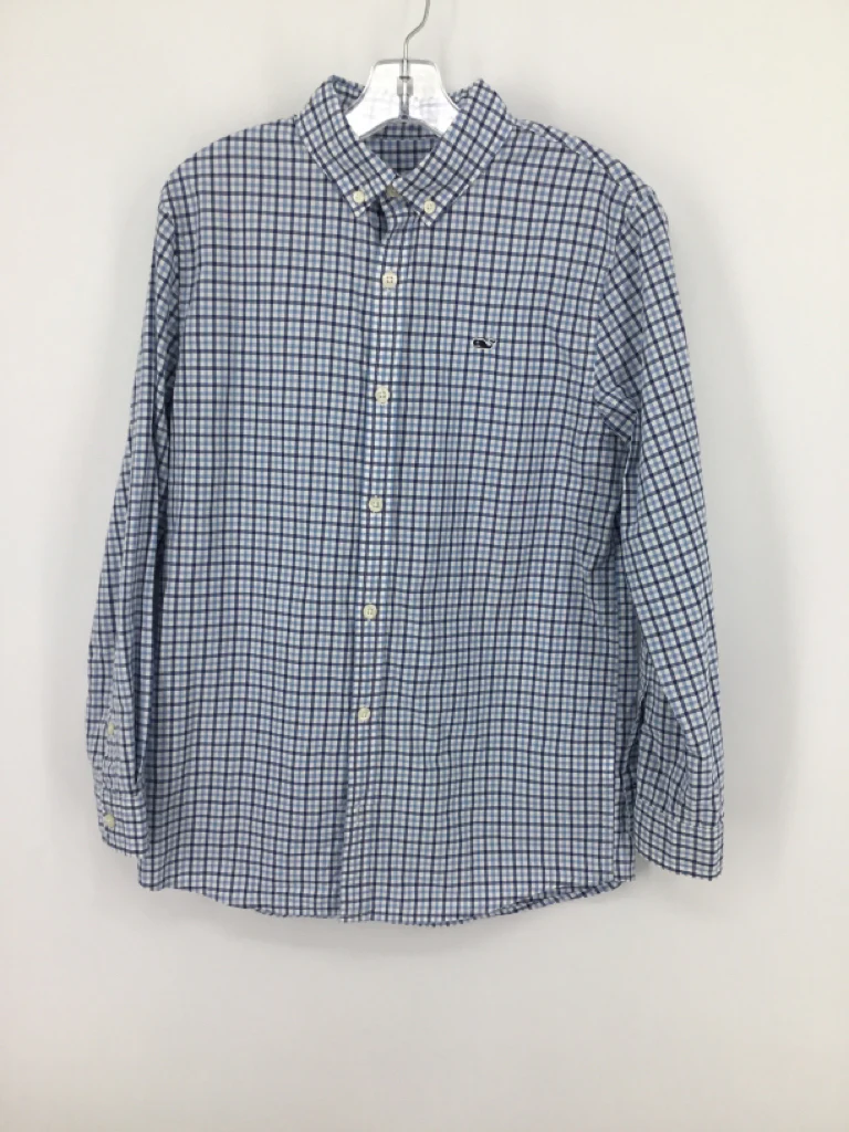 vineyard vines Child Size 12 Blue Gingham Shirt - boys