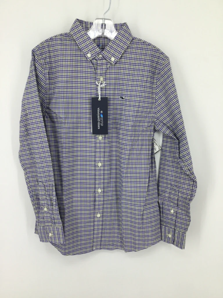 vineyard vines Child Size 12 Purple Plaid Shirt - boys