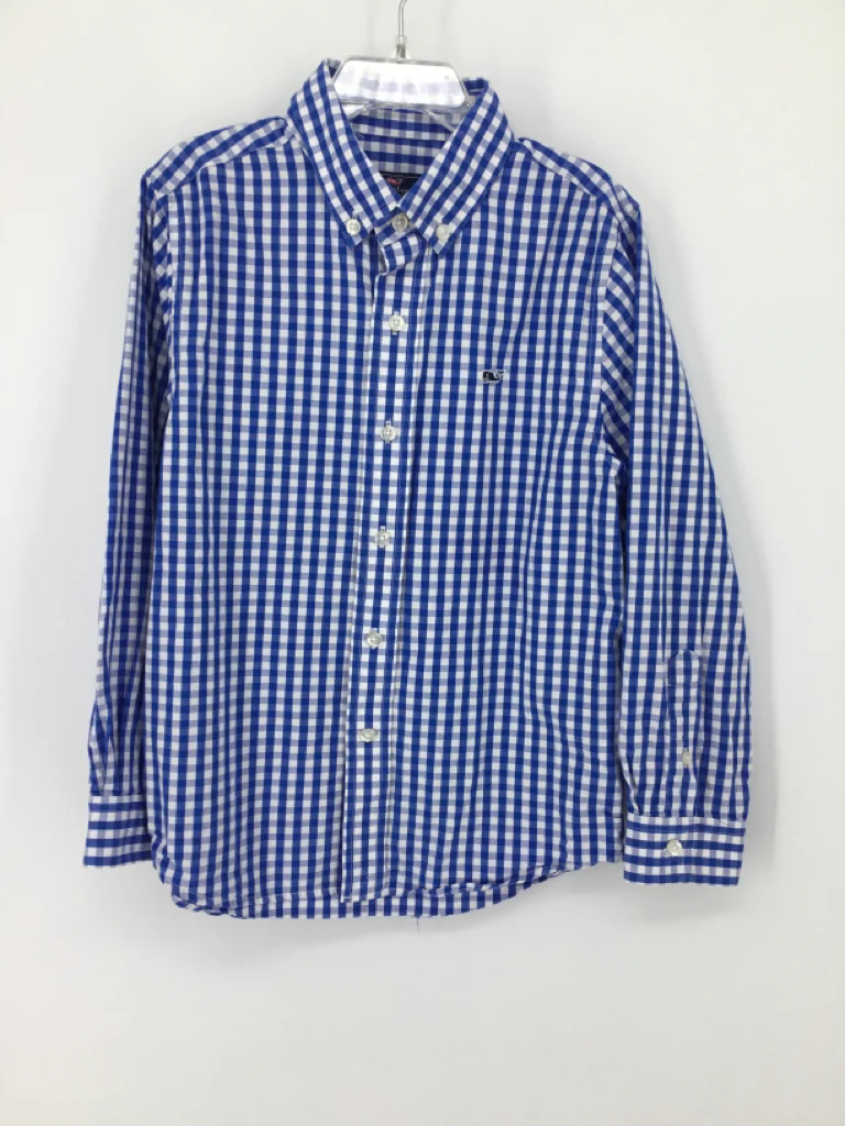 vineyard vines Child Size 7 Blue Gingham Shirt - boys