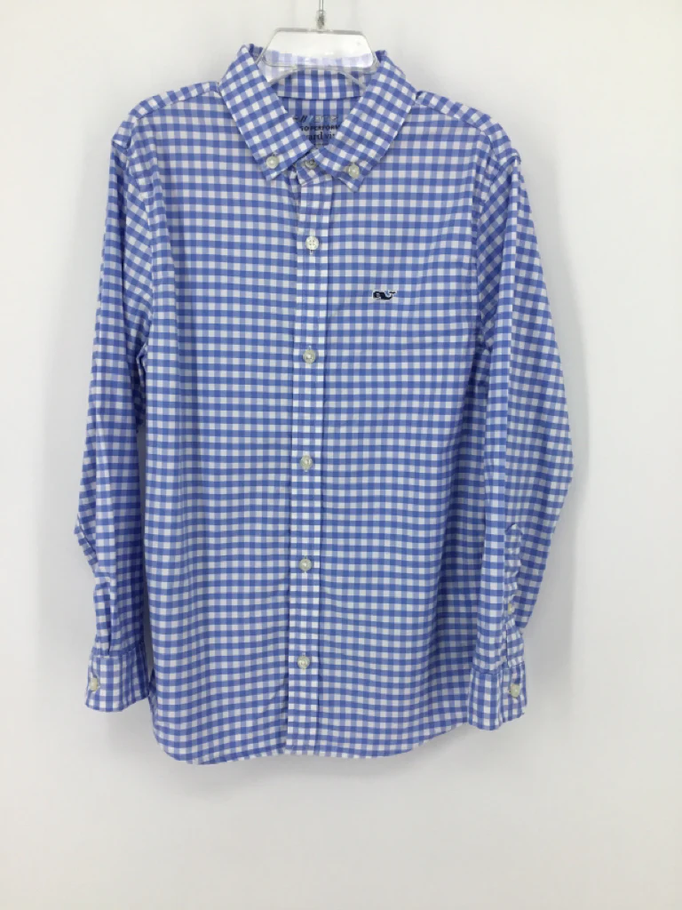 vineyard vines Child Size 7 Blue Gingham Shirt - boys