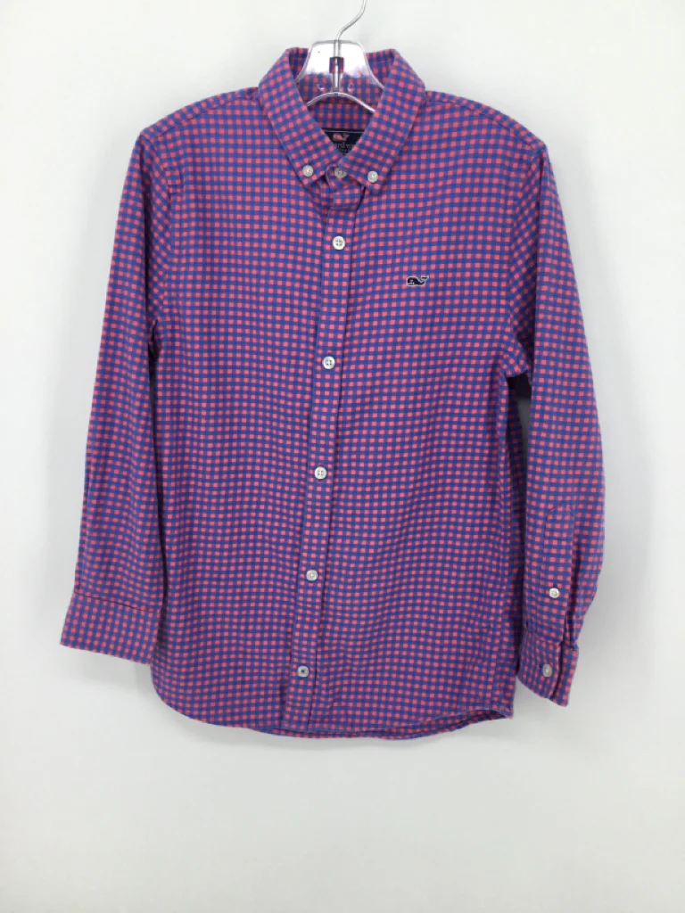 vineyard vines Child Size 8 Blue Gingham Shirt - boys