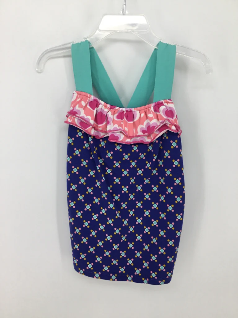 Wild Flowers Child Size 4 Blue Tank top - girls