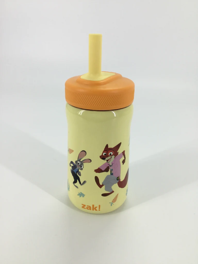 Zak Zootopia Stainless Steel Water Bottle with straw