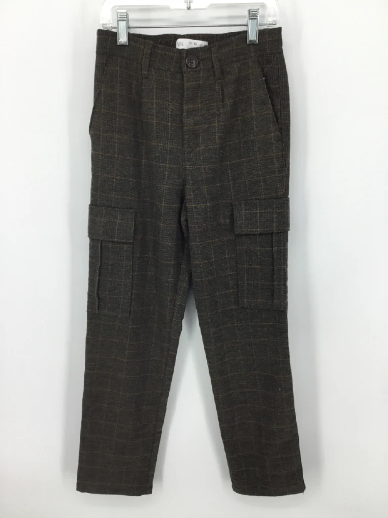 Zara Child Size 10 Brown Print Pants - boys